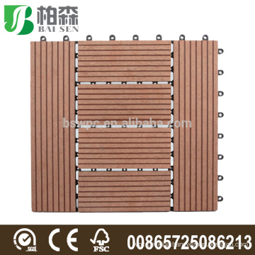 Decking Tiles WPC 300mmx300mmx20mm Red/Brown AntiSlip Box of 11 Maintenance Free